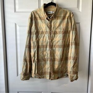 Wellen Shirt Men's XL Multicolored Plaid Button Down Thin Corduroy Cotton